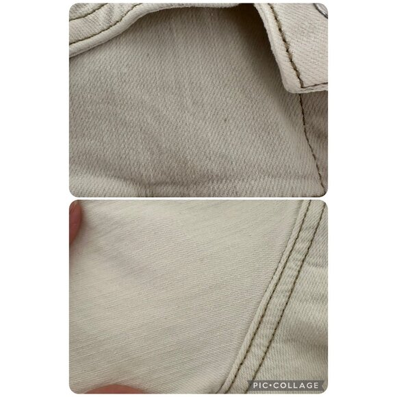 Eileen Fisher Denim Jacket Cotton Blend Front Buttons Closure Ivory Color Sz 1X - Picture 14 of 15